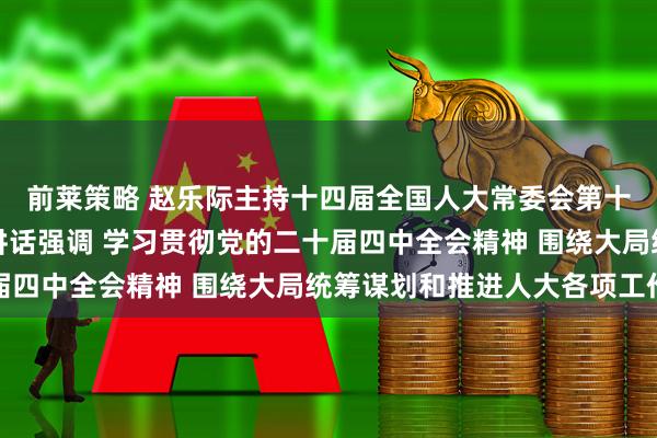 前莱策略 赵乐际主持十四届全国人大常委会第十八次会议闭幕会并作讲话强调 学习贯彻党的二十届四中全会精神 围绕大局统筹谋划和推进人大各项工作